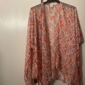 Red and blue kimono boho